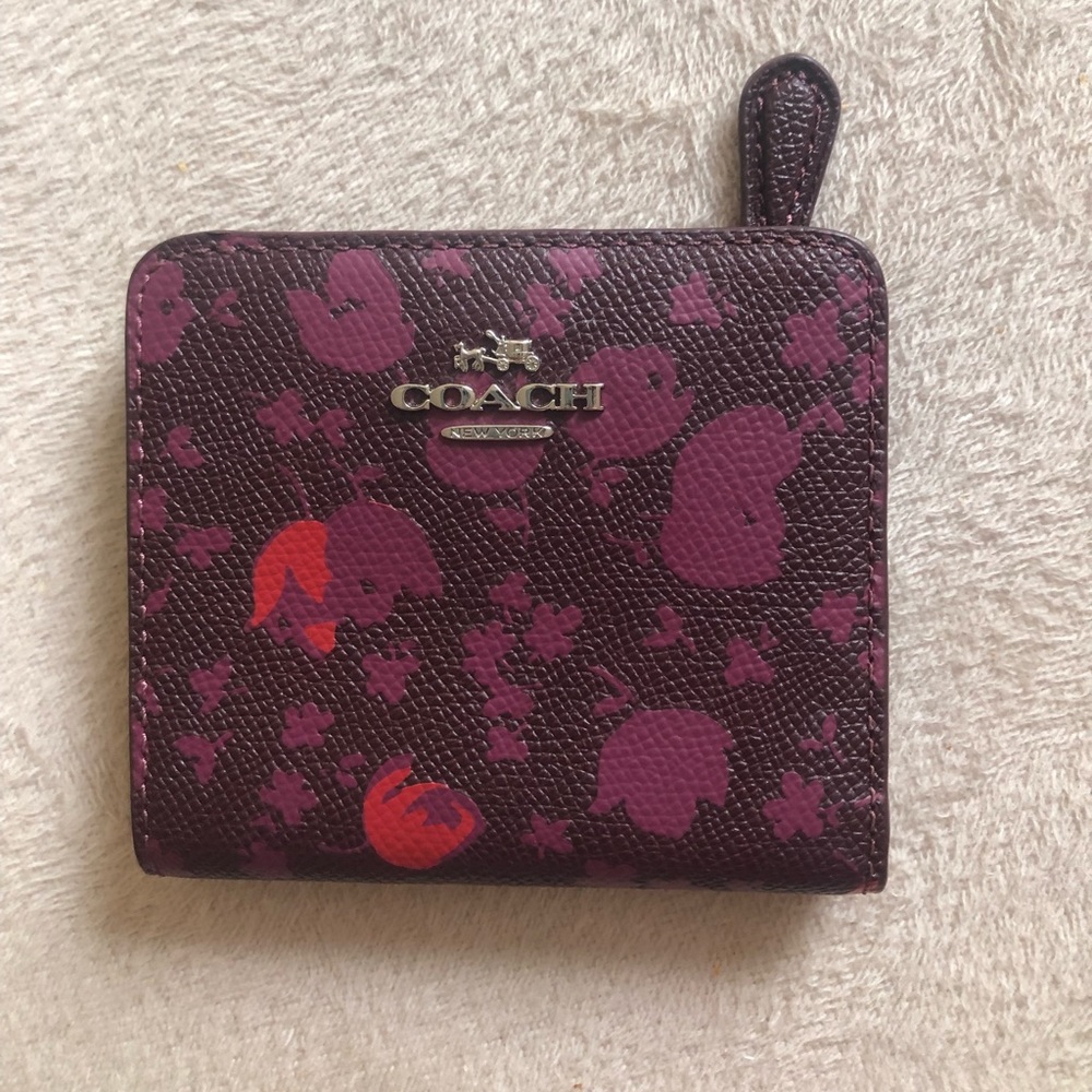 Coach leather floral snap wallet